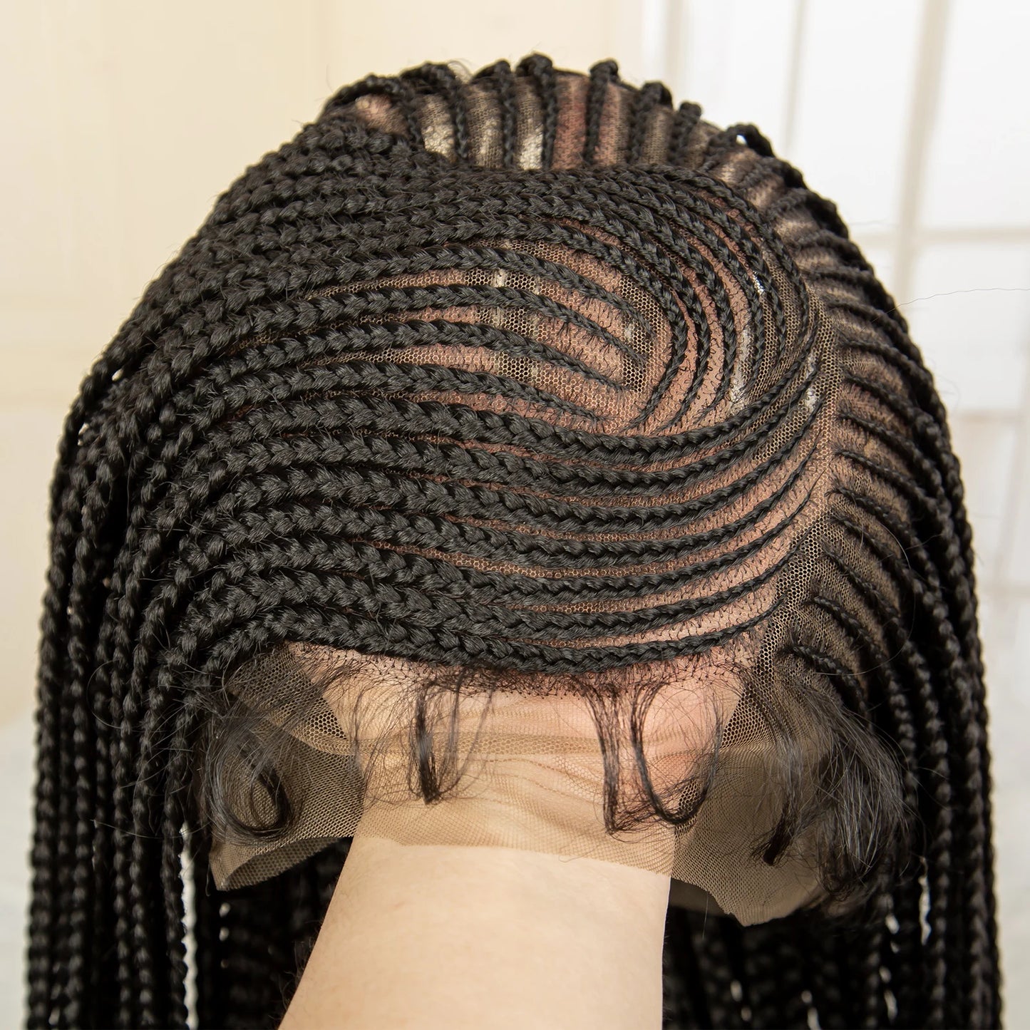 Full Lace Cornrow Braided Wig 36 inches Lace Frontal Square Knotless Box Braid Unit - Britica's Beauty On The Go