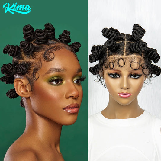 Knotless Braids Twist Braided Buns Wig Full Lace African Braided