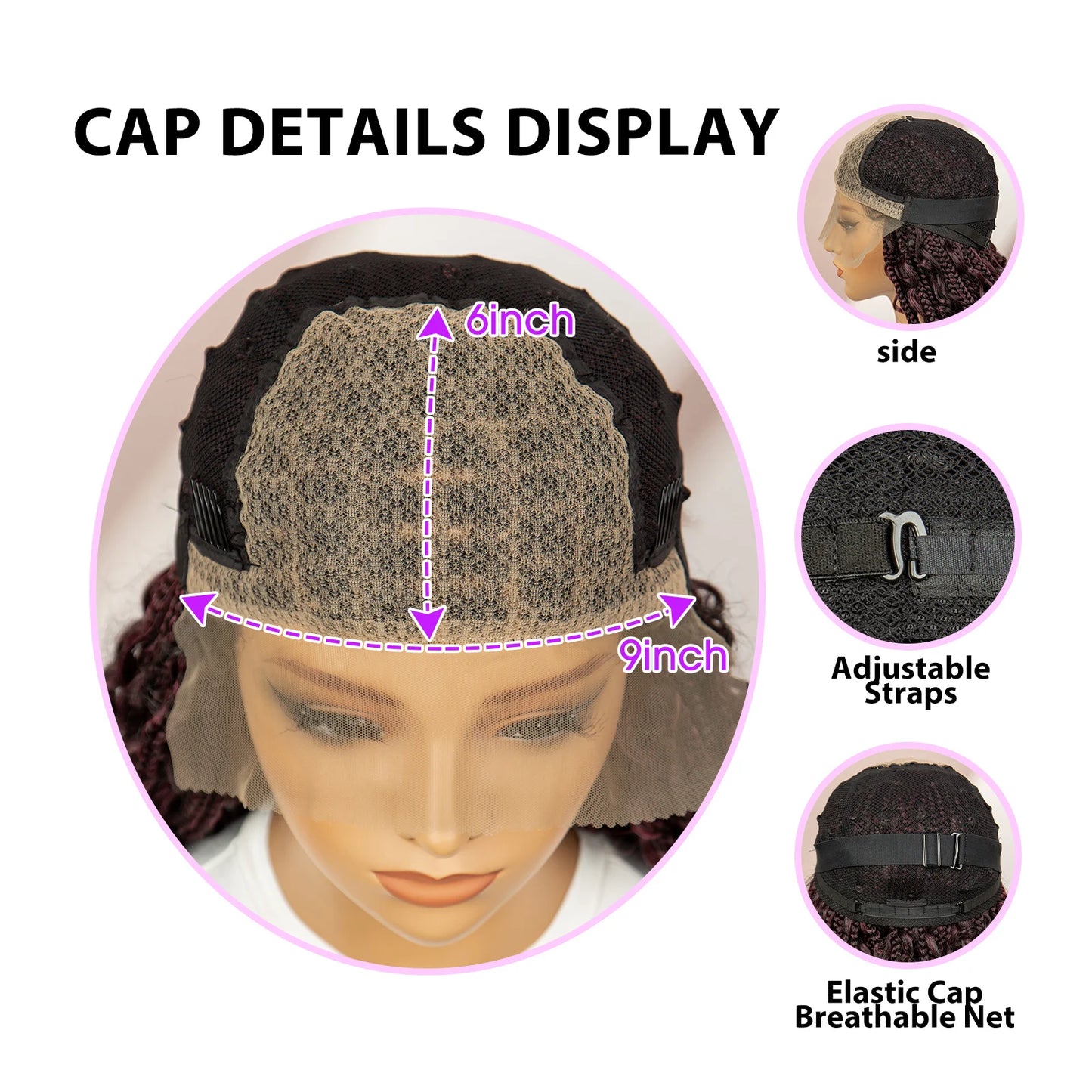32inch Synthetic Knotless Box Braided Wigs Bohemian Boho Braids Wigs Lace Front Braided Lace Wigs with Baby Hair - Britica's Beauty On The Go