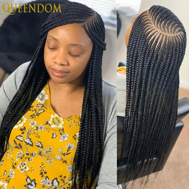 36" Synthetic Full Lace Wig, Knotless Box Braid Faux Locs - Britica's Beauty On The Go
