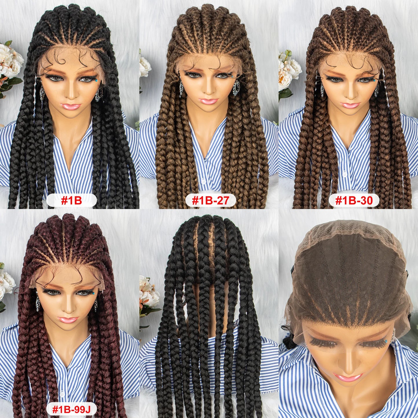 New Arrival Lace Front Wig Braided With Baby Hair 34 inches Braided Full Lace