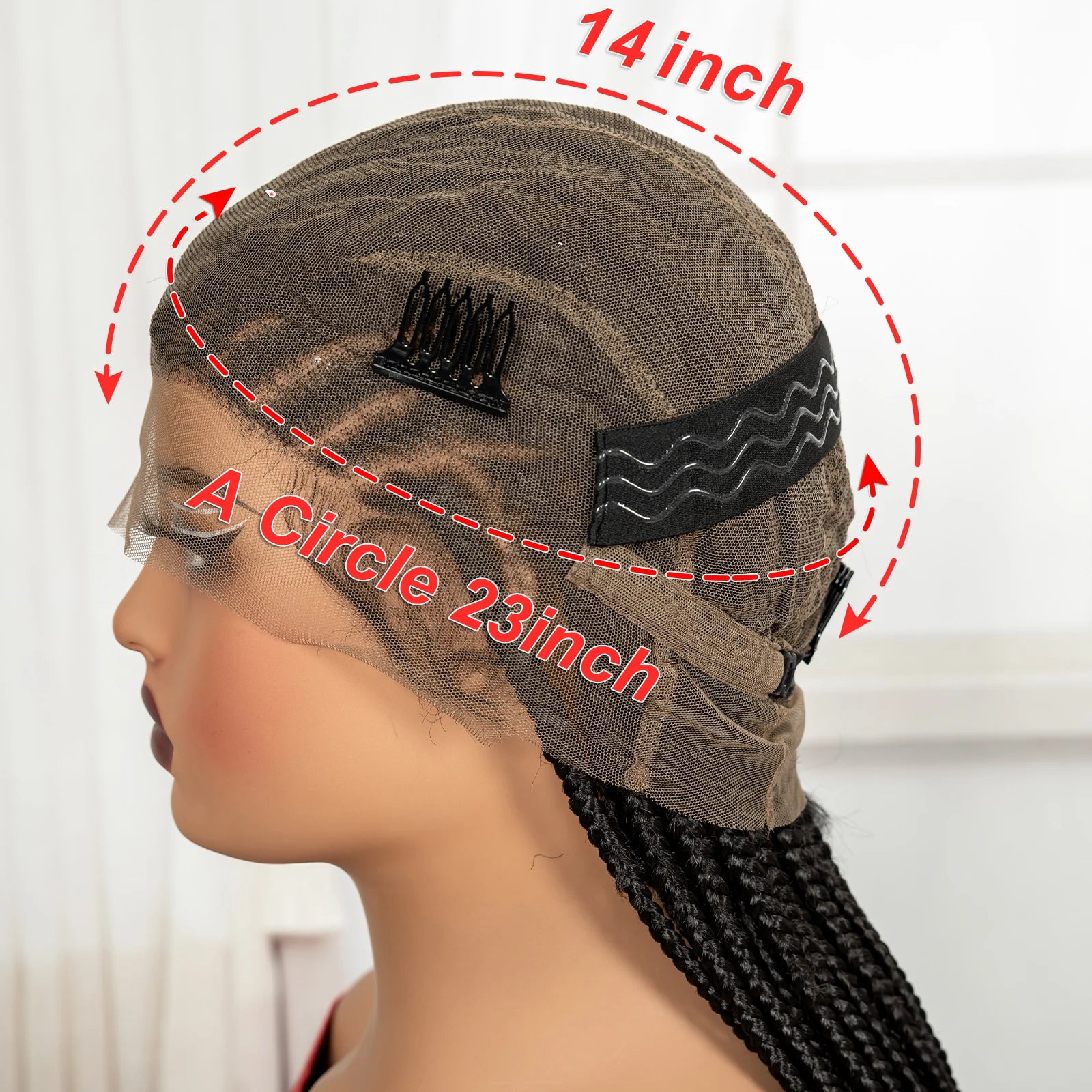 Cornrow Braided Wigs 36in Synthetic Full Lace Braiding Hair Wigs Knotless Lace Frontal Braids Wig with Baby Hair - Britica's Beauty On The Go